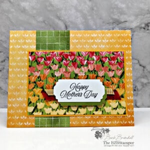 Handmade card with tulips