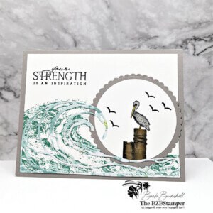handmade card with crane