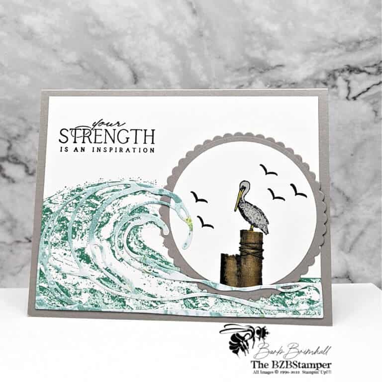 handmade card with crane