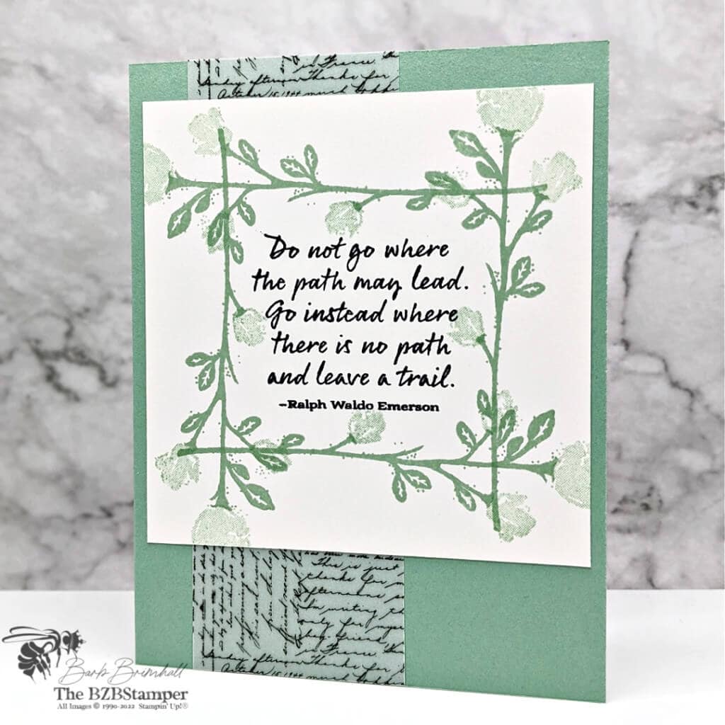 Handmade Greeting Card using Stampin' Up! Wildflower Path Stamp Set in Green and Black