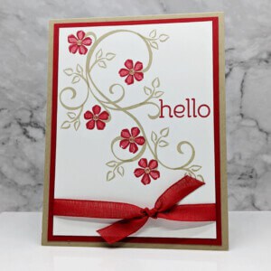 Handmade card in Red and Brown using the Sentimental Swirls Stamp Set by Stampin Up