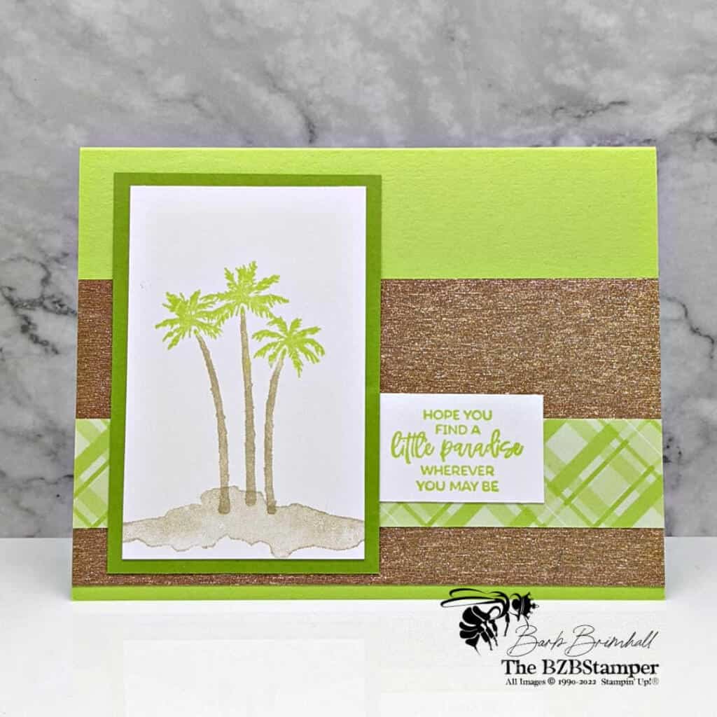 Paradise Palms Stamp Set by Stampin' Up! in Green and Gold