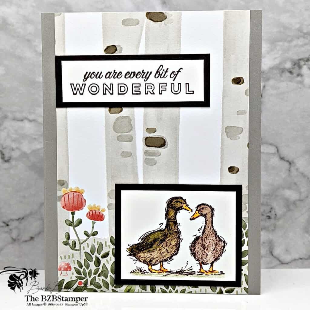 Stampin' Up! Stylish Sketches card with ducks and paper