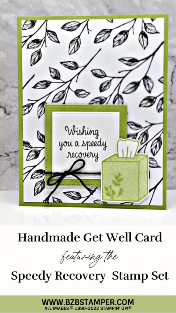 handmade get well card featuring leaves and a kleenex box