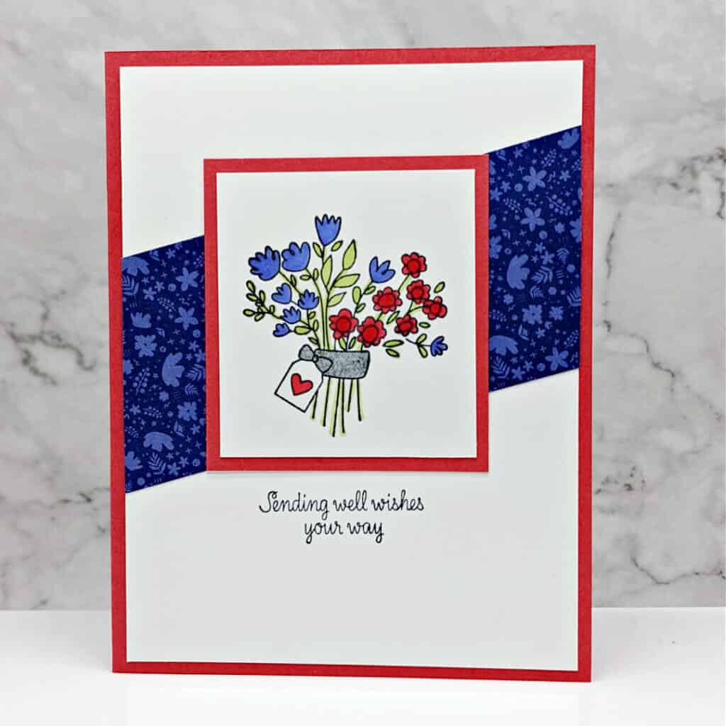 handmade get well card featuring a flower bouquet