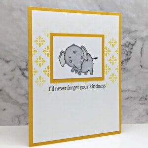 handmade greeting card thank you card with a baby elephant