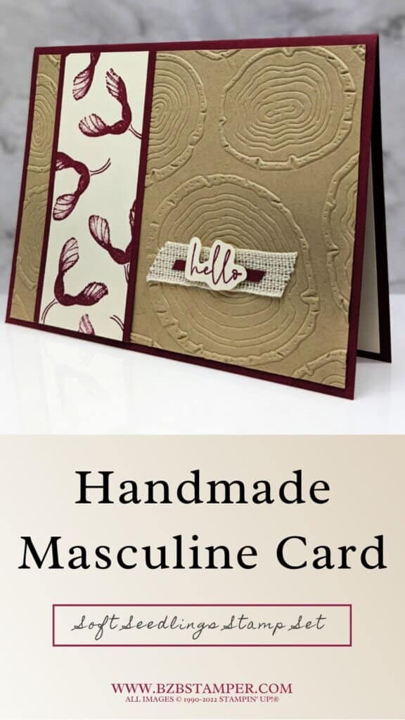 Tan and Burgundy Handmade Masculine Card