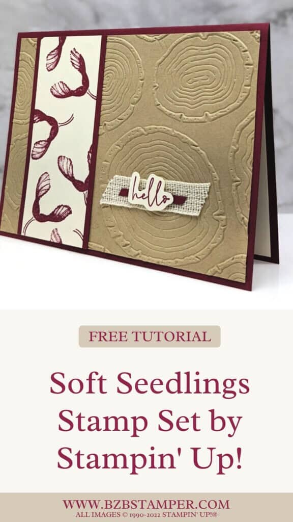 Soft Seedlings handmade masculine card in tan and burgundy