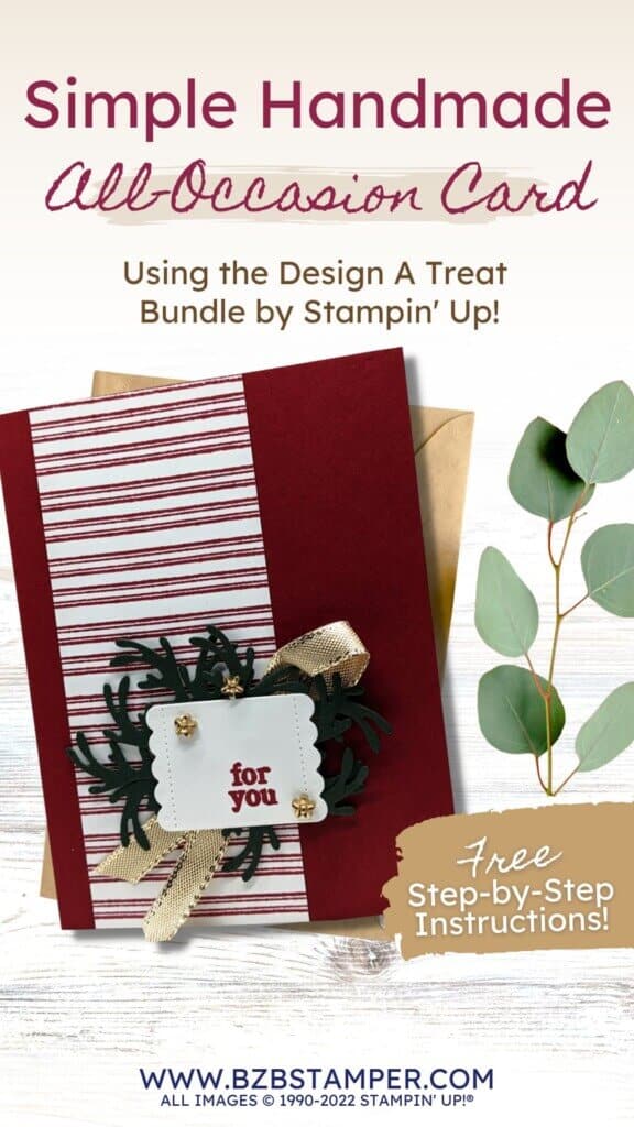Christmas Card featuring Design A Treat Bundle in burgundy and green