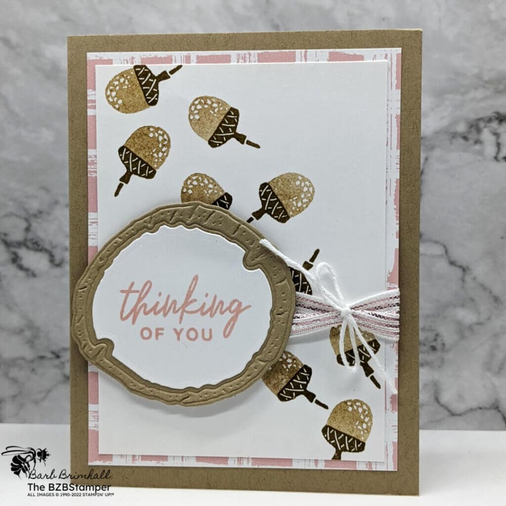 Ringed with Nature Stamp Set with acorns and thinking of you