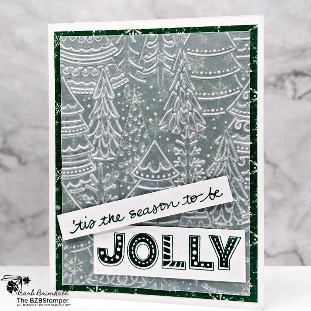Christmas Greeting Card with Vellum in Green