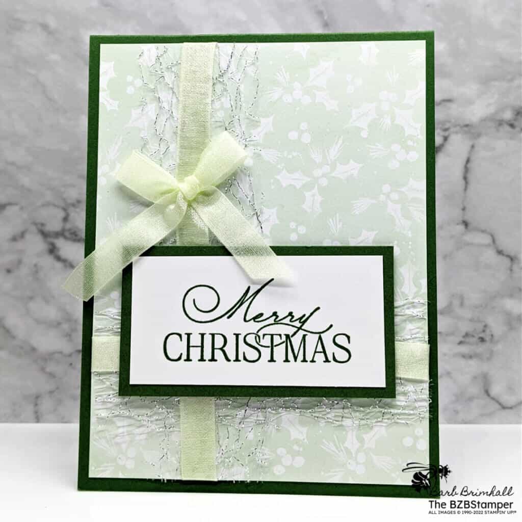 Elegant Handmade Christmas Card in Green