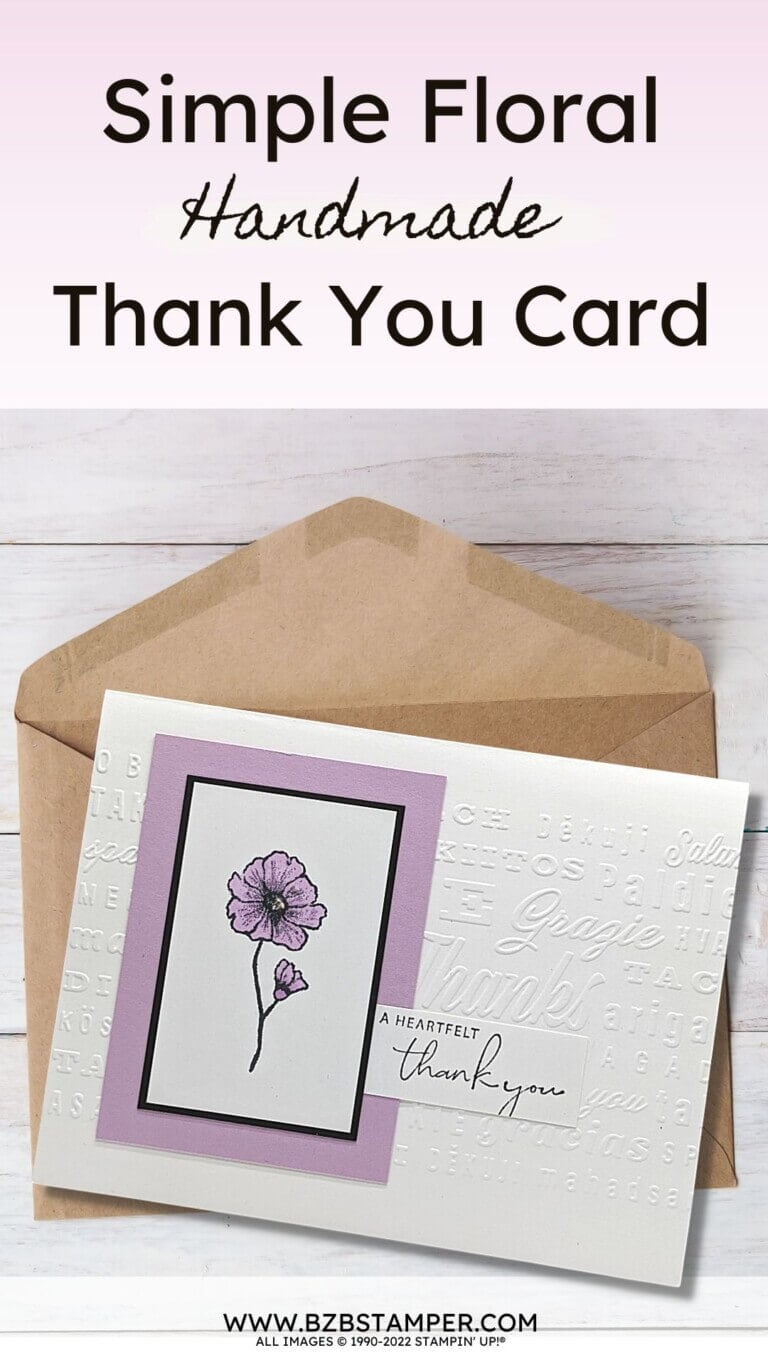 Simple Floral Thank You Card - Barb Brimhall, The BZBStamper
