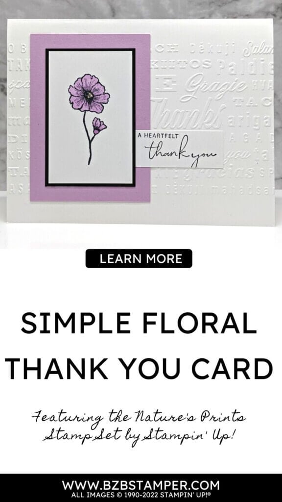 Simple Floral Thank You Card in purple
