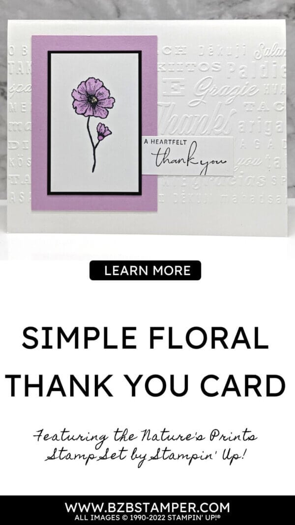 Simple Floral Thank You Card | Barb Brimhall, The BZBStamper