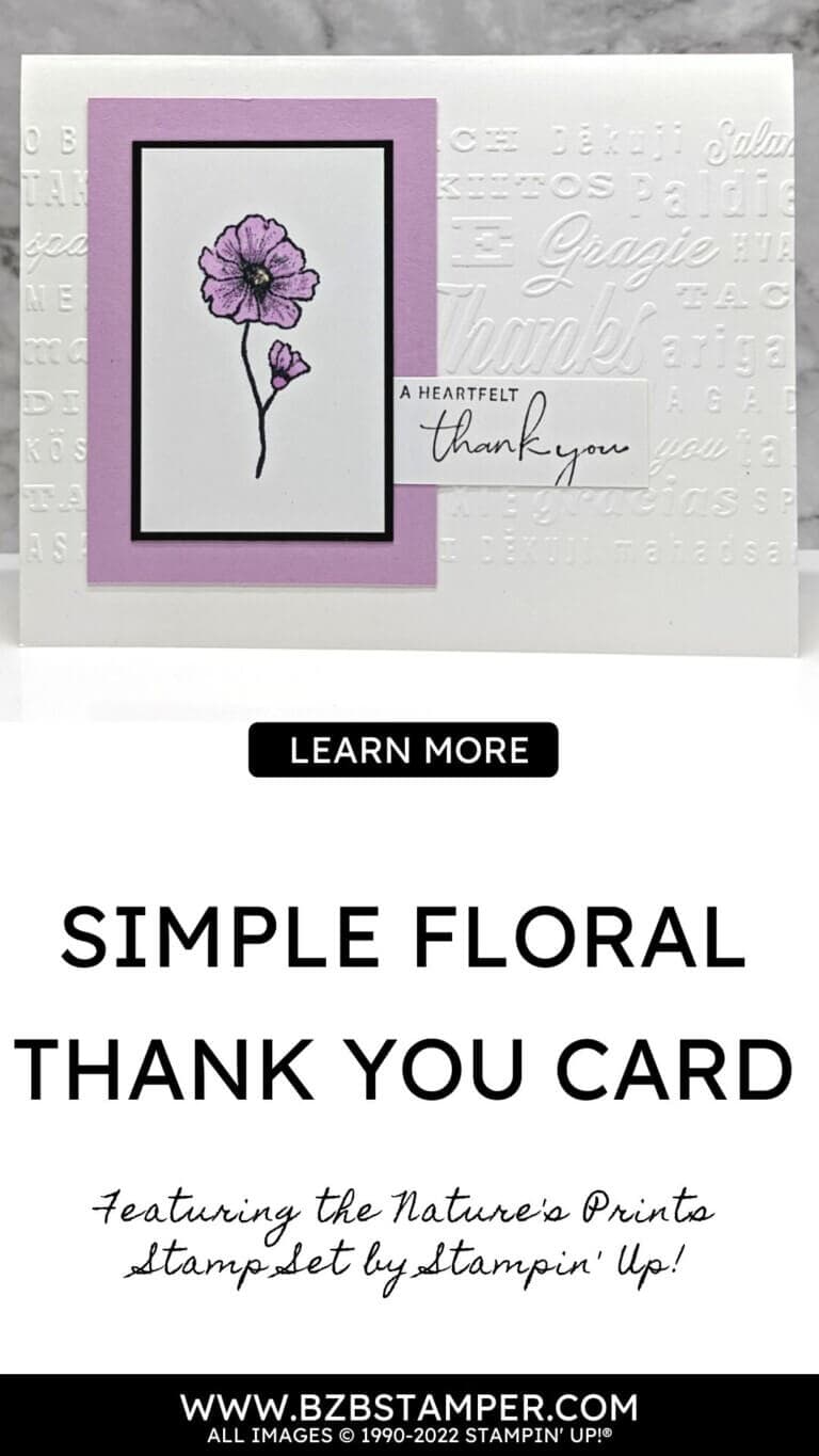 Simple Floral Thank You Card - Barb Brimhall, The BZBStamper