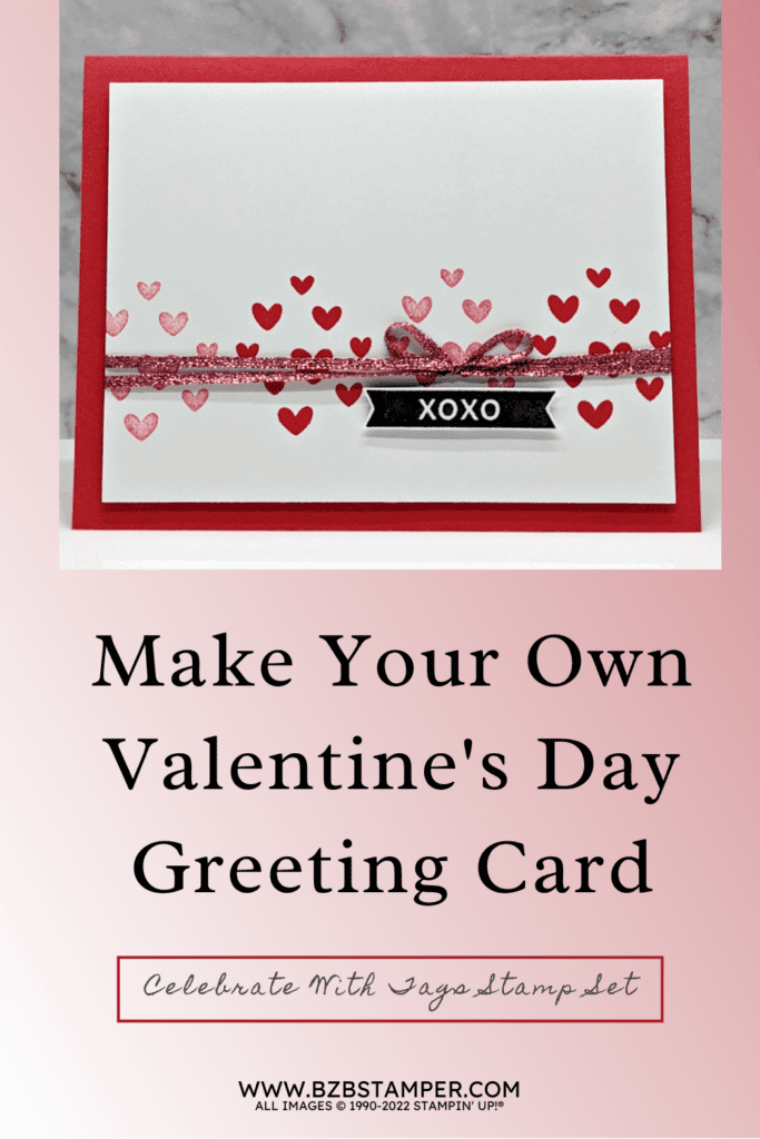 A Quick and Easy handmade Valentine's Day Card with red hearts and stamp set by Stampin' Up!