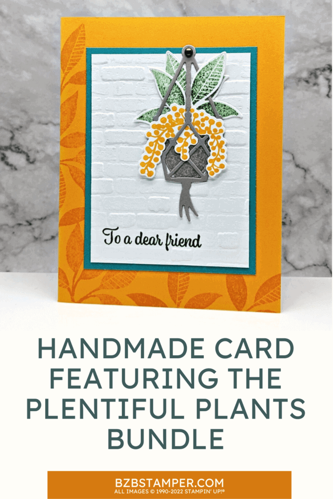 Handmade Card Using The Plentiful Plants Stamp Set in oranges and greens
