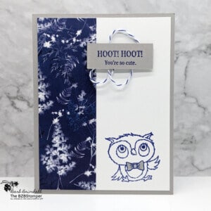 Adorable Owls Card in Navy, Granite and White