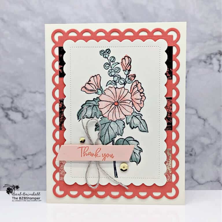 Beautiful Floral Handmade Thank You Card