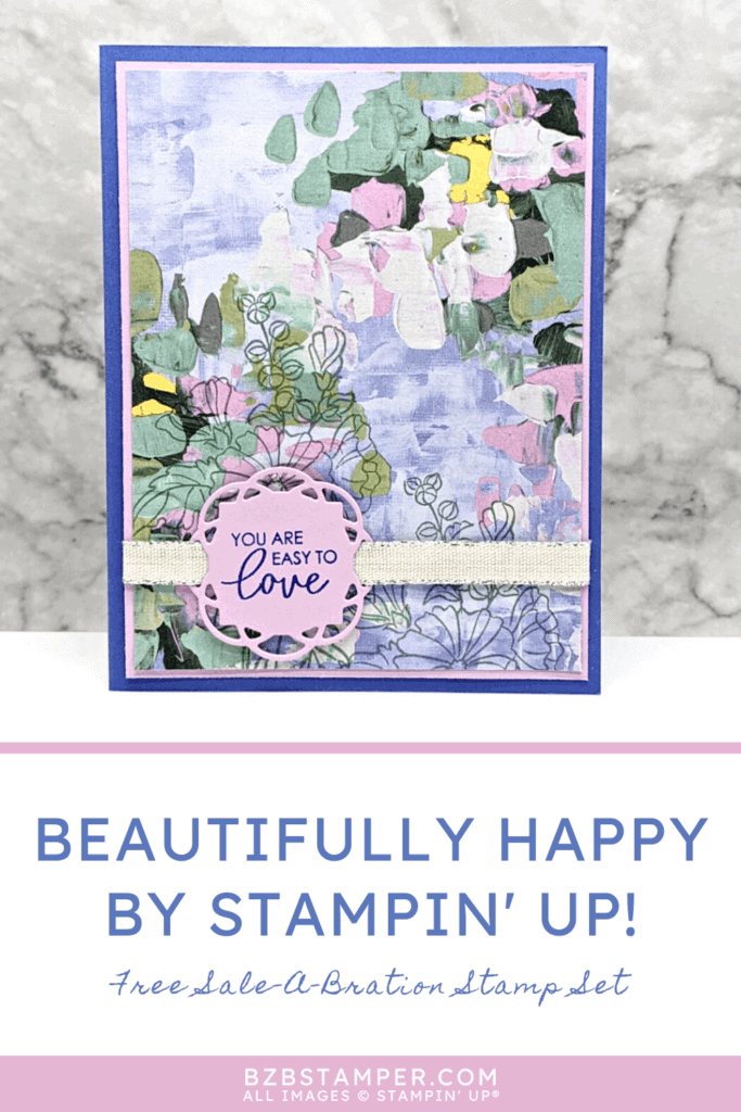 Beautifully Happy Stamp Set by Stampin' Up! in floral shades of purple