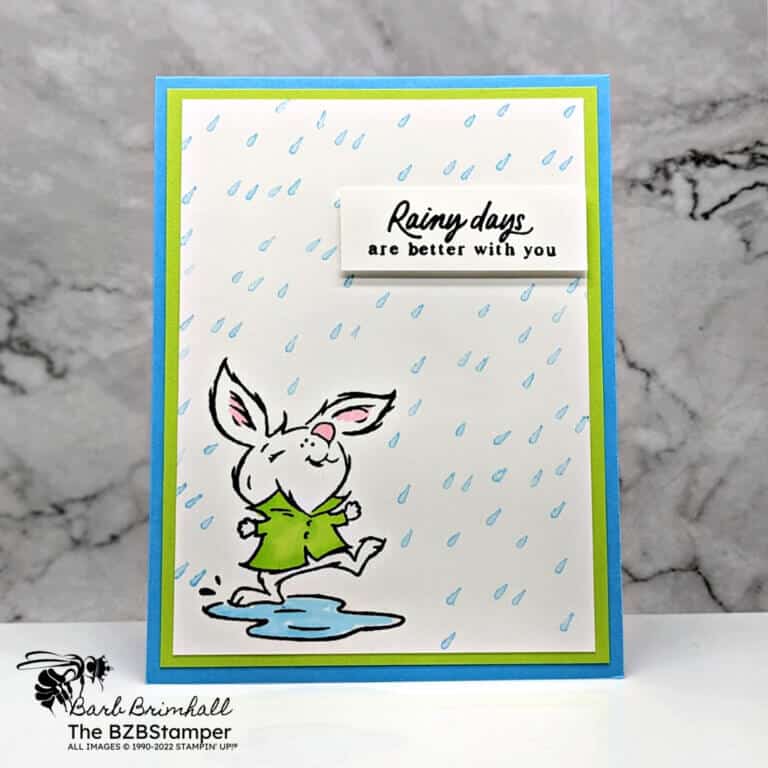 Easy Playing In The Rain Greeting Card | Barb Brimhall, The BZBStamper