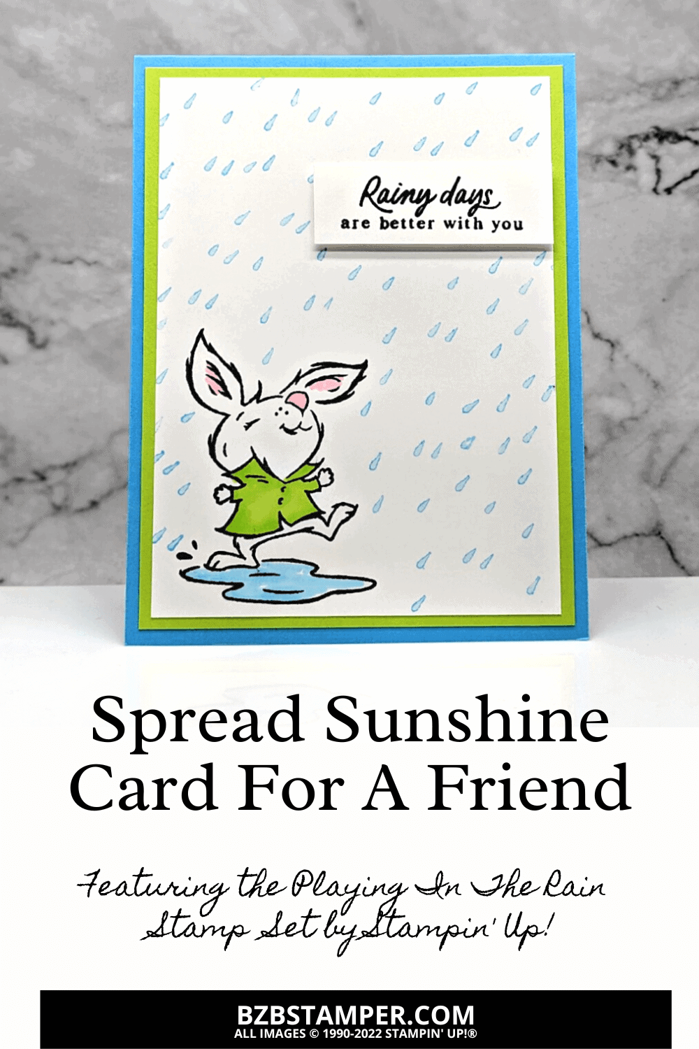 Easy Playing In The Rain Greeting Card | Barb Brimhall, The BZBStamper