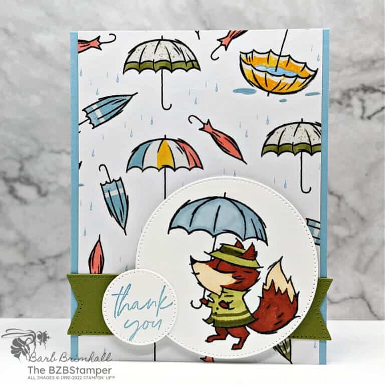 Thank You Card using the Playing in the Rain Stamp Set