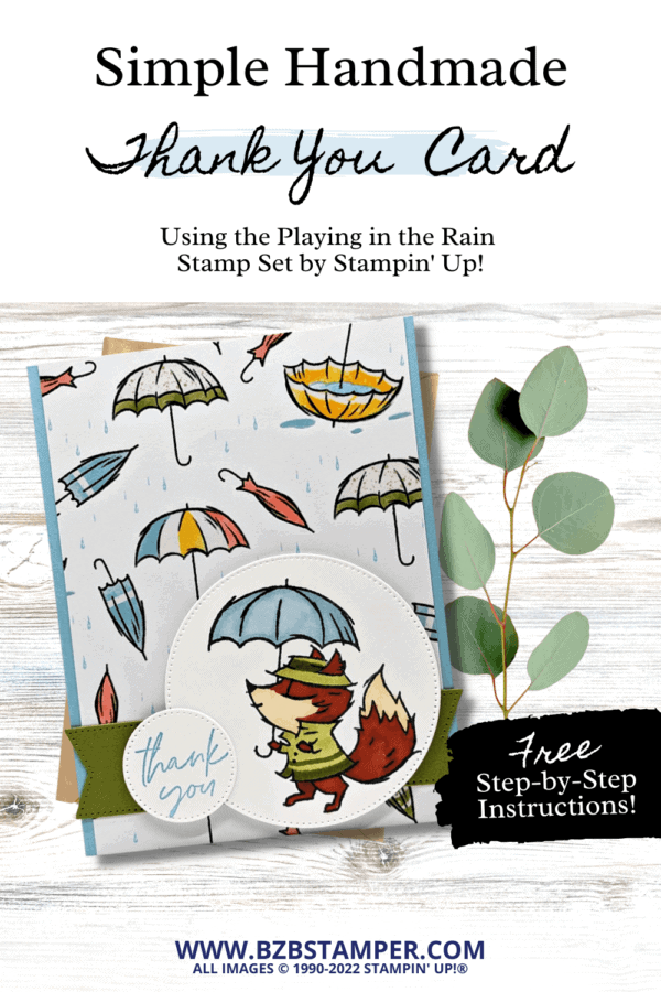 Thank You Card using the Playing in the Rain Stamp Set - Barb Brimhall ...