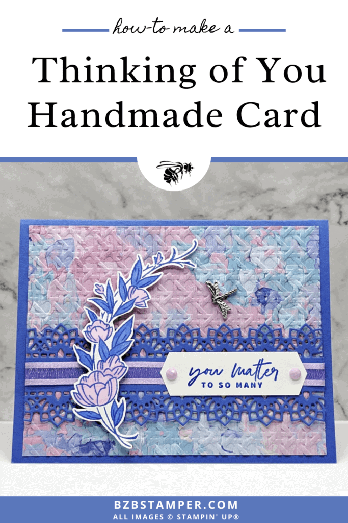Decorative Borders Stamp Set by Stampin' Up! with a floral image in blue and purple.
