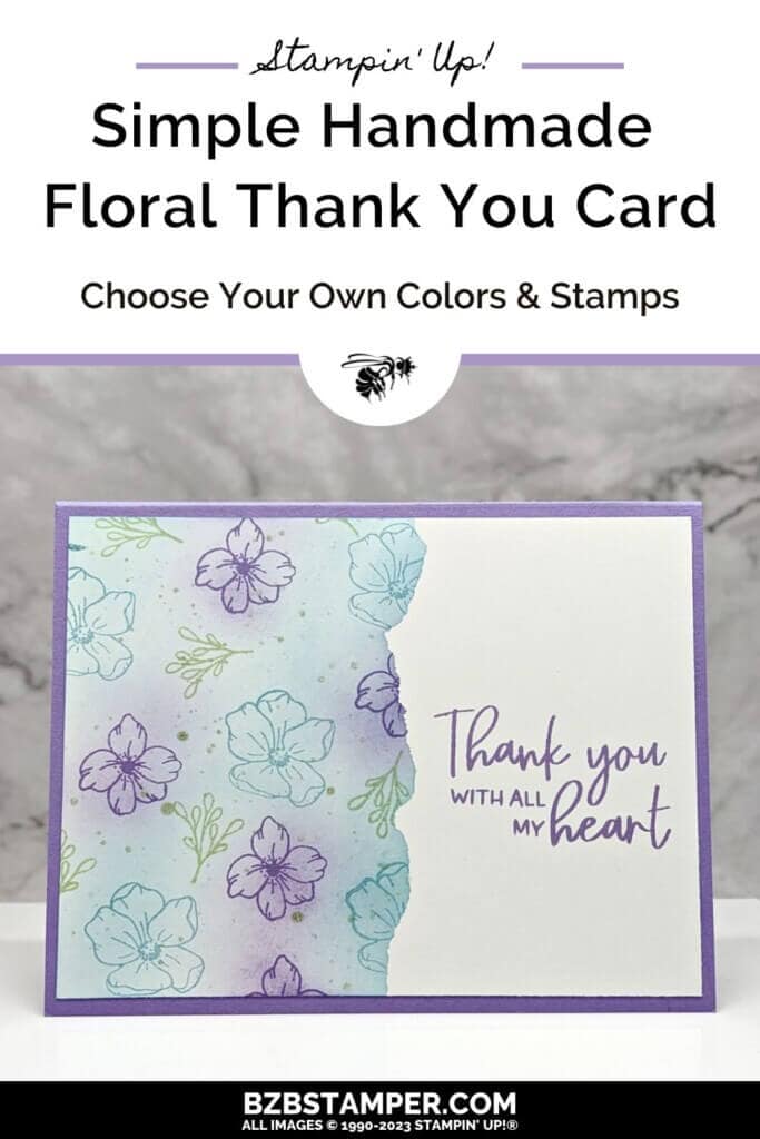 Craft a Simple Handmade Card for Spring with flowers in blue and purple