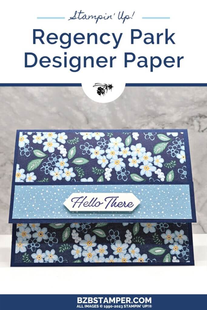 DIY Handmade Card with an Easy Fun Fold Design in blue flowers