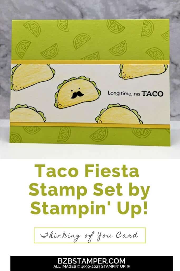 Taco Fiesta Stamp Set with tacos in yellow and green.