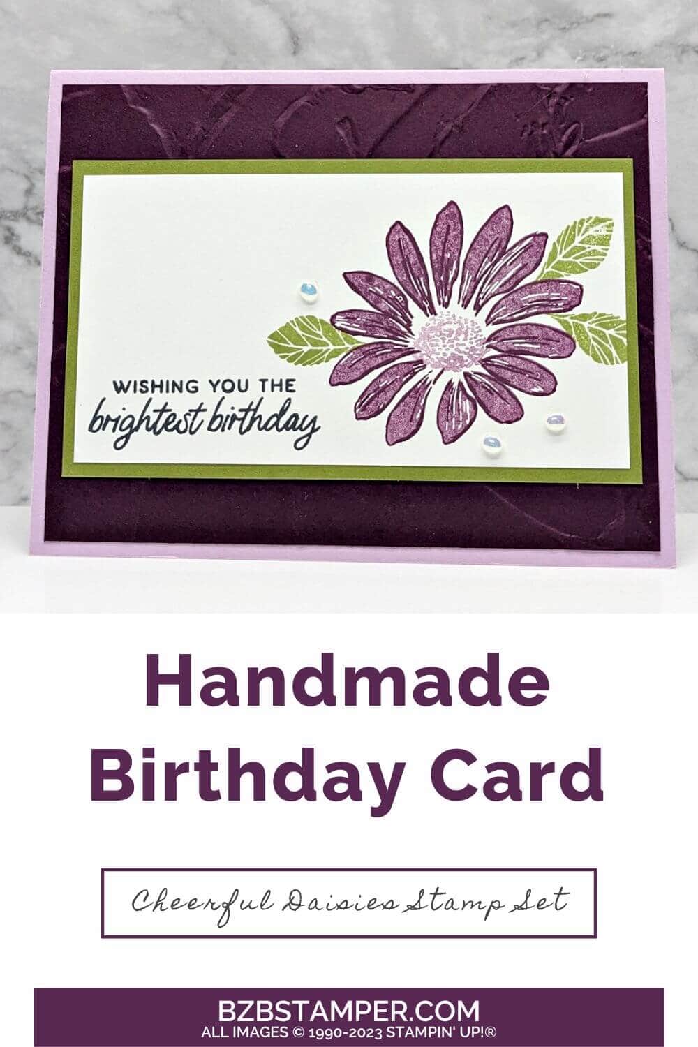 Floral Birthday Card using the Cheerful Daisies Stamp Set - Barb ...