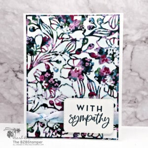 Gorgeous Garden Dies by Stampin' Up! die-cut with pretty paper and turned into a sympathy card.