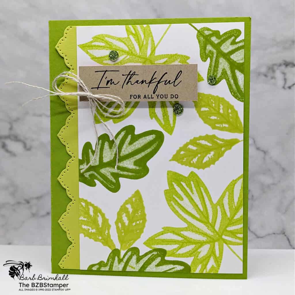 Simple Thank You Card using the Autumn Leaves Stamp Set