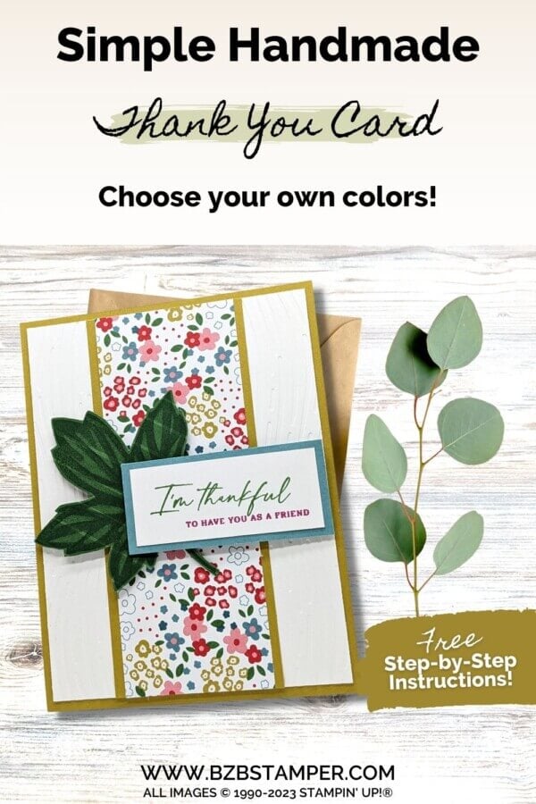 Versatile Autumn Leaves Thank You Card - Barb Brimhall, The BZBStamper