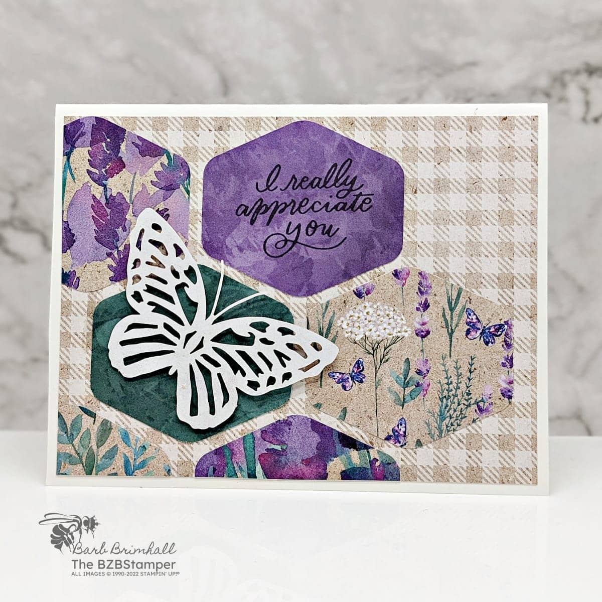 Butterfly Card using Perennial Lavender Paper