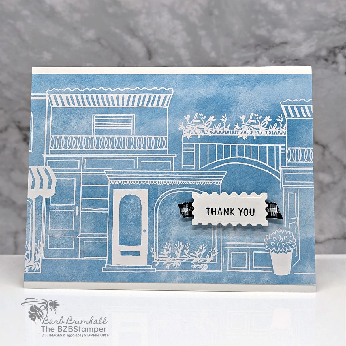 Thank You Card using the Les Shoppes Designer Paper