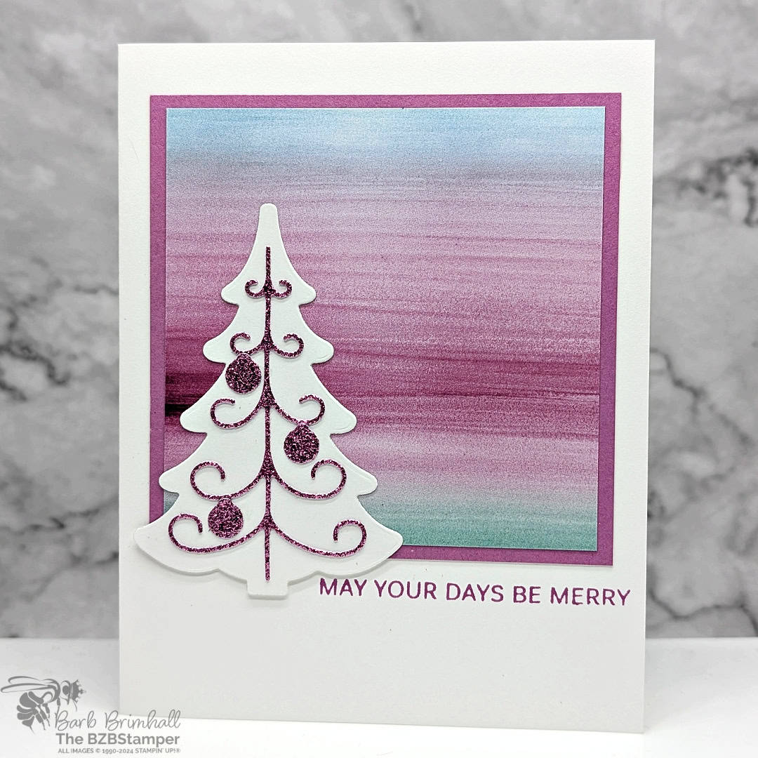 Sparkly Christmas Card with Decorative Trees Bundle