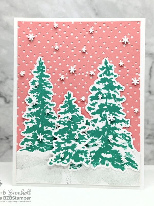 Bright Twist on Winter Peaceful Evergreens Card