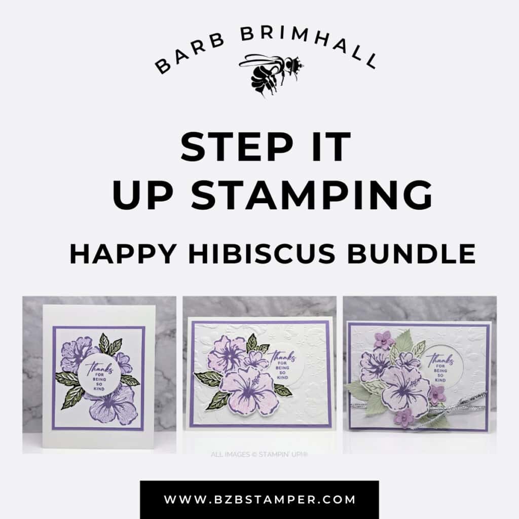 3 Cards using the Happy Hibiscus Bundle