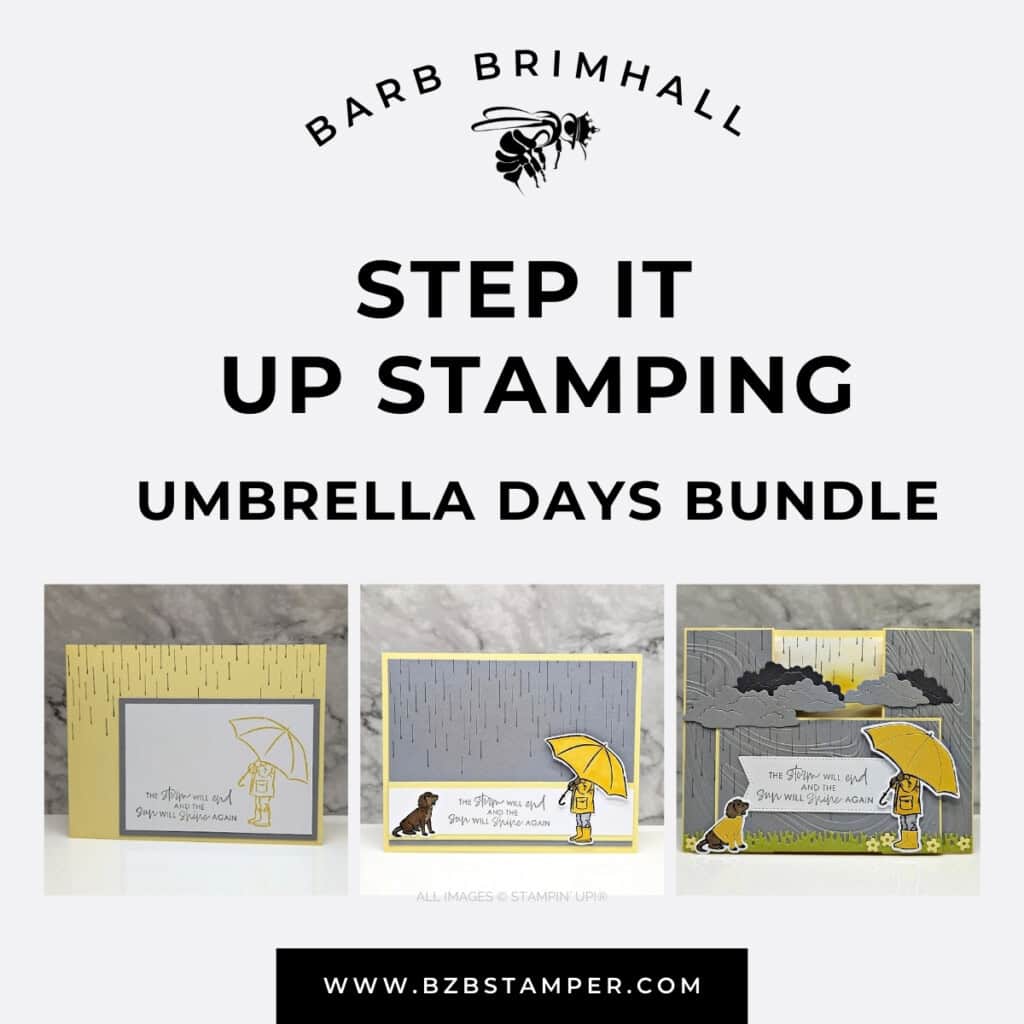 3 Cards using the Umbrella Days Bundle