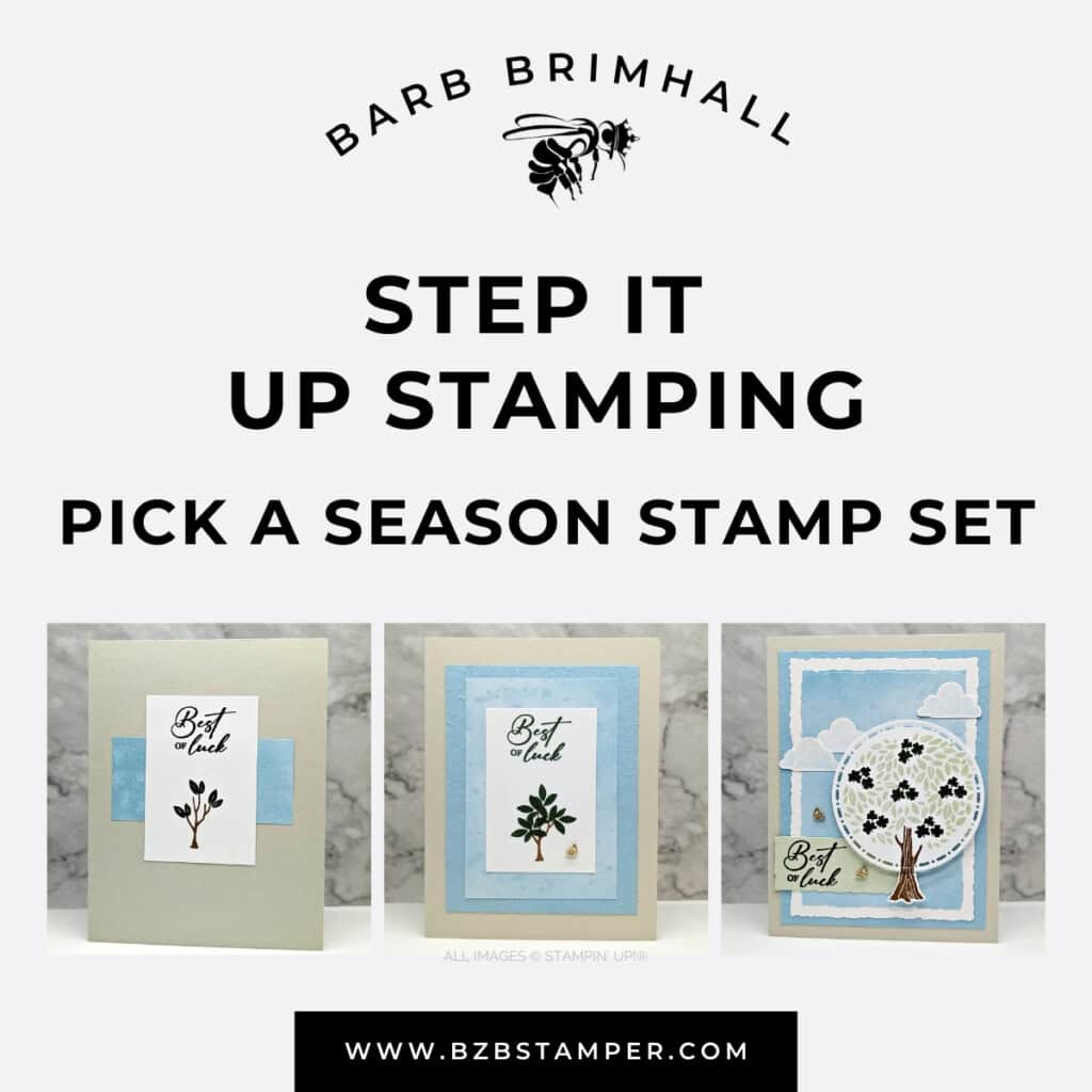 3 Cards using the Pick A Season Stamp Set