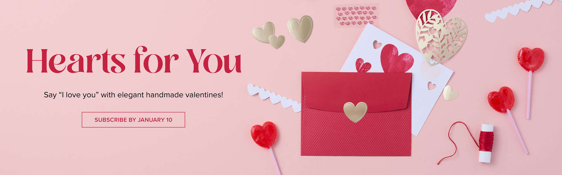 Monthly Crafting Subscription Box "Hearts for You" featuring 9 cards, 3 each of 3 designs, perfect for creating heartfelt cards for Valentine’s Day, Galentine’s Day, and beyond!