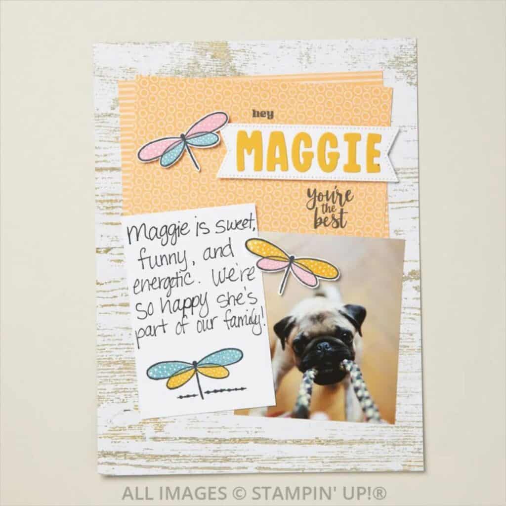 Stampin' Up! Stampin' Write Markers used in scrapbooking with a Stampin' Write Black Marker on a dog scrapbook page.