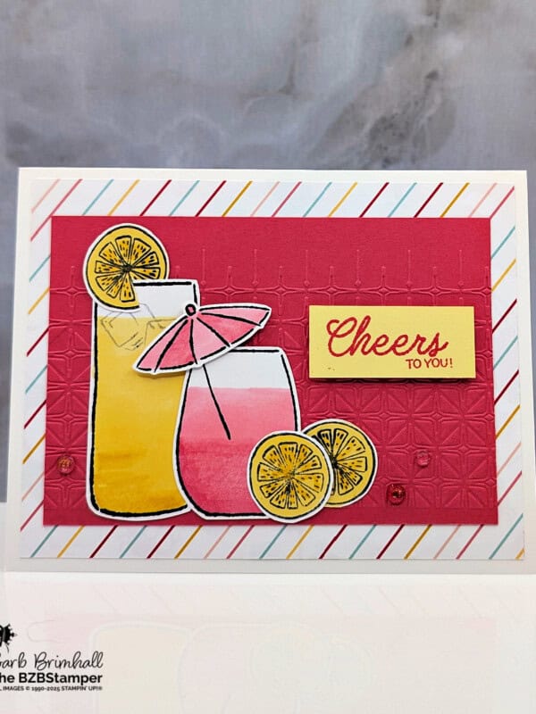 3 Cards using the Cheers and Sips Bundle