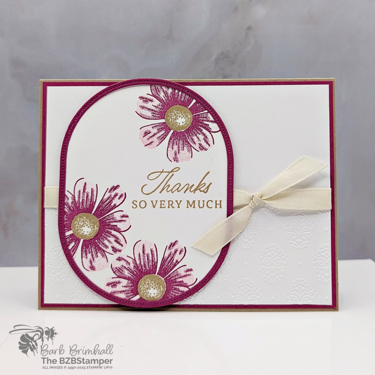 Elegant Thank You Card with the Impressions Abloom Bundle 1 Elegant Thank You Card with the Impressions Abloom Bundle