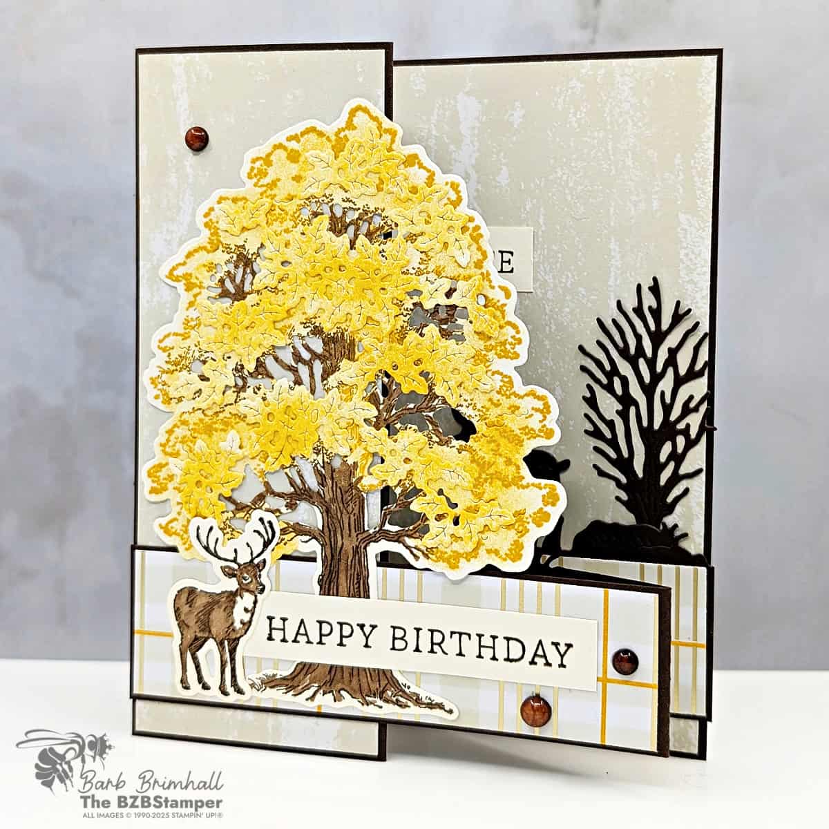 3 Cards using the Autumn Trees Bundle