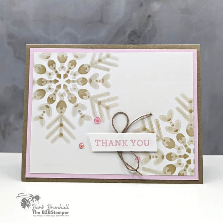 Thank You Card Using Snowy Delight Decorative Masks